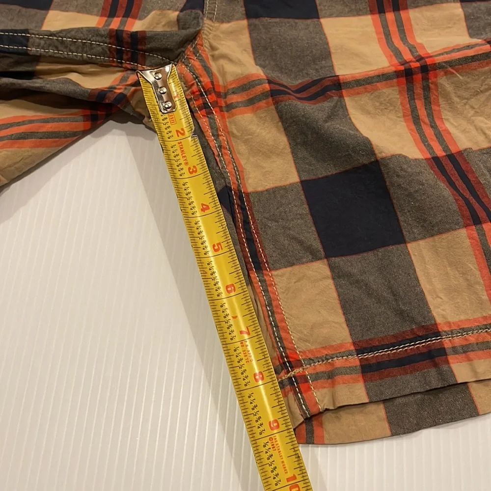 Gap kids blue, tan and orange preppy plaid walking shorts, size 12